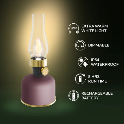 Calex Lavinio Rechargeable Table Light - Earth Rose