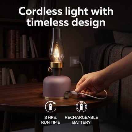 Calex Lavinio Rechargeable Table Light - Earth Rose