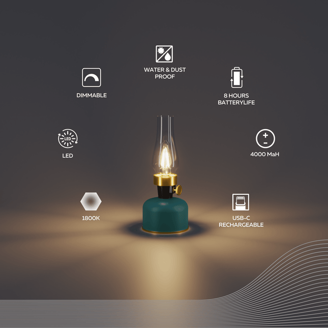 Calex Lavinio Rechargeable Table Light - Green