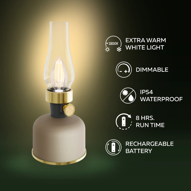 Calex Lavinio Rechargeable Table Light - Sand