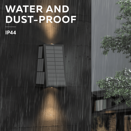 Calex Matera Solar Wall Light - Up & Down - Black