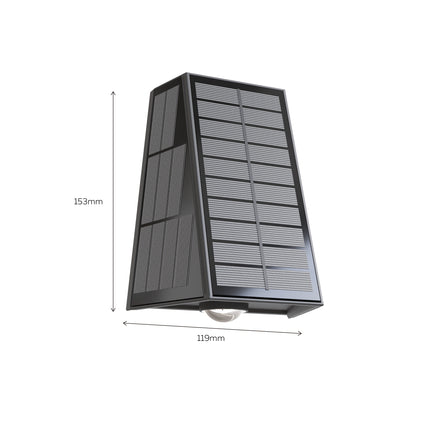 Calex Matera Solar Wall Light - Up & Down - Black