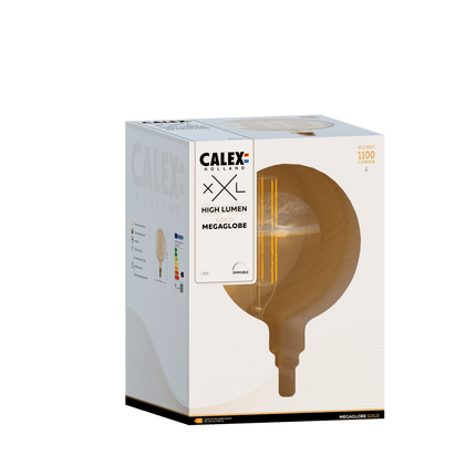 Calex Mega Globe Bulb - E27 - Filament - Gold
