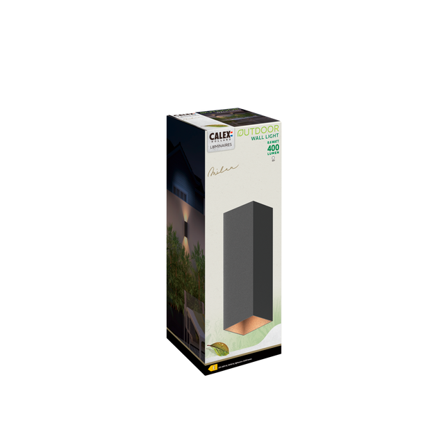 Calex Milan LED Wall Light - Up & Down - Black