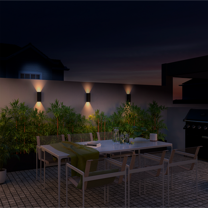 Calex Milan LED Wall Light - Up & Down - Black