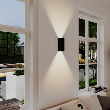 Calex Milan LED Wall Light - Up & Down - Black