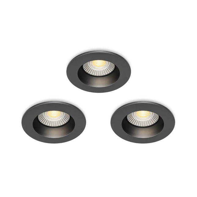 Calex Mini Fire Rated LED Downlight 3-Pack - 4CCT - Black