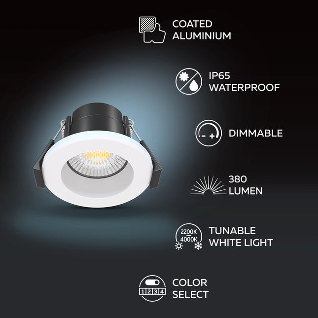 Calex Mini Fire Rated LED Downlight - 4CCT - White