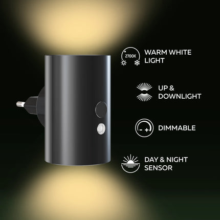 Calex Mini Night Light – Dusk Sensor – Black