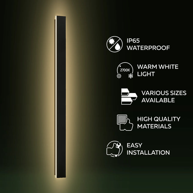 Calex Montevia Villa Wall Light - 100 cm – Black