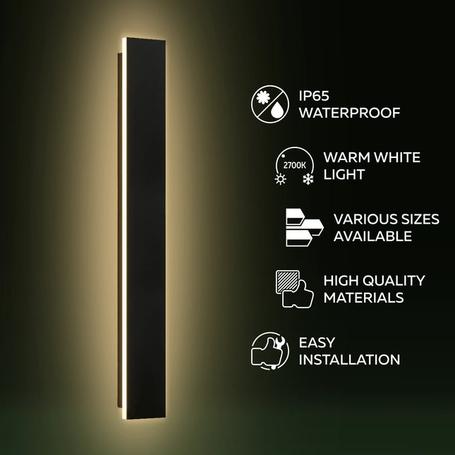 Calex Montevia Villa Wall Light - 60 cm – Black