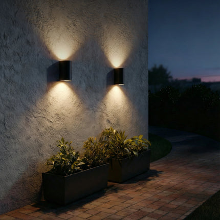 Calex Monza Wall Light – Up & Down – 2× GU10 – Black