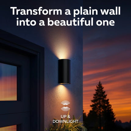 Calex Monza Wall Light – Up & Down – 2× GU10 – Black