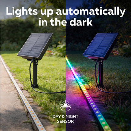 Calex Outdoor Solar Striplight – 4M - RGBIC + CCT – Black