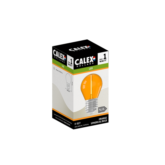 Calex Party Bulb - E27 - G45 - Orange