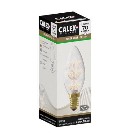 Calex Pearl LED Lamp - E14 - B35 - Clear - 1W