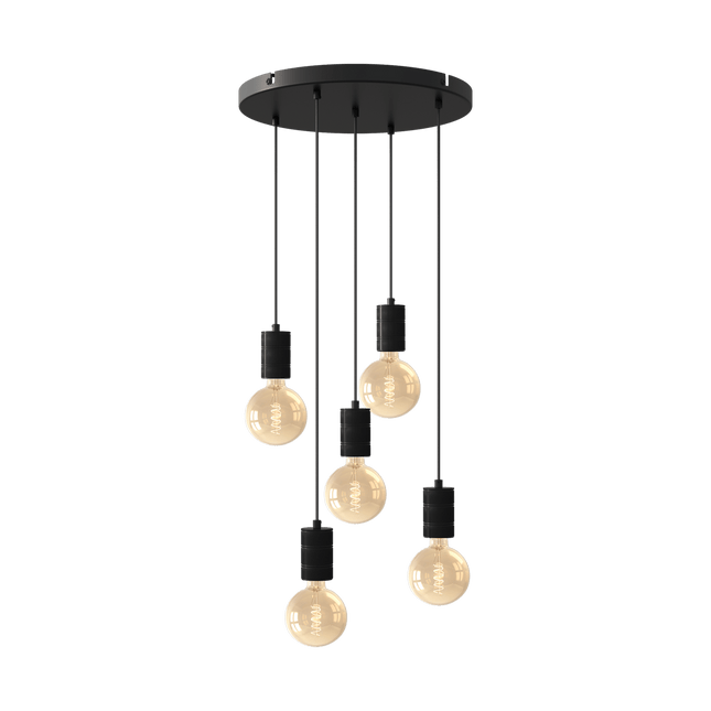Calex Pendant Light - 5x E27 - 50cm - Black