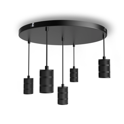 Calex Pendant Light - 5x E27 - 50cm - Black