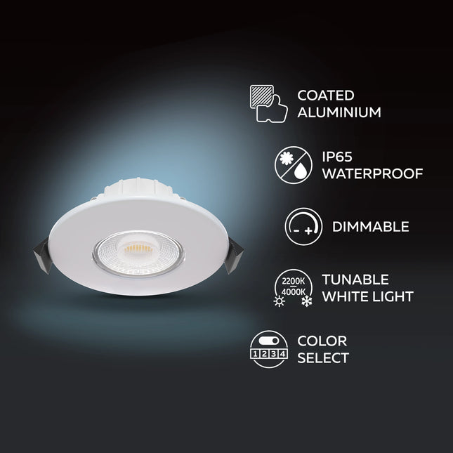 Calex Performance - LED Downlight - 3-Pack - 5W - 4CCT - IP65 - White