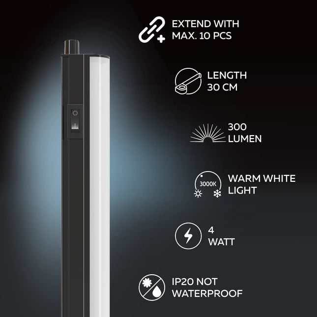 Calex Performance LED T5 Batten - 313mm - Black