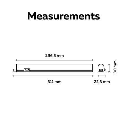 Calex Performance LED T5 Batten - 313mm - White