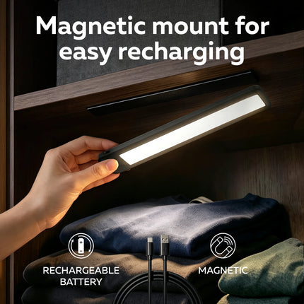 Calex Performance Rechargeable Cabinet Light - 27cm - Black