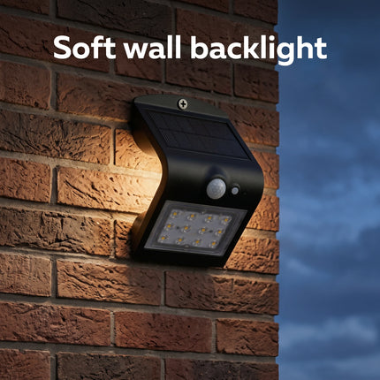 Calex Performance Solar Wall Light - Motion Sensor - 3000K - Black