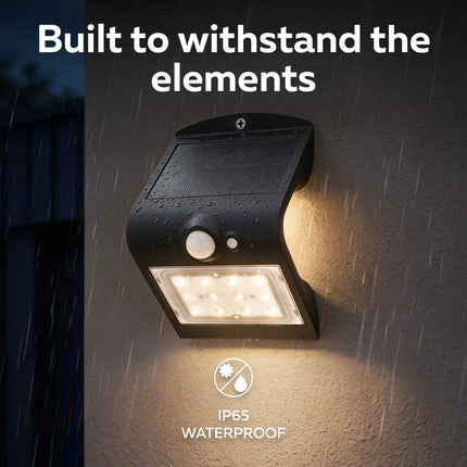 Calex Performance Solar Wall Light - Motion Sensor - 3000K - Black