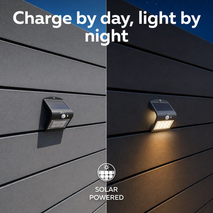 Calex Performance Solar Wall Light - Motion Sensor - 3000K - Black