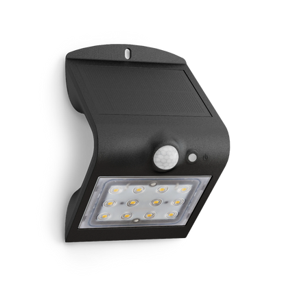 Calex Performance Solar Wall Light - Motion Sensor - 3000K - Black