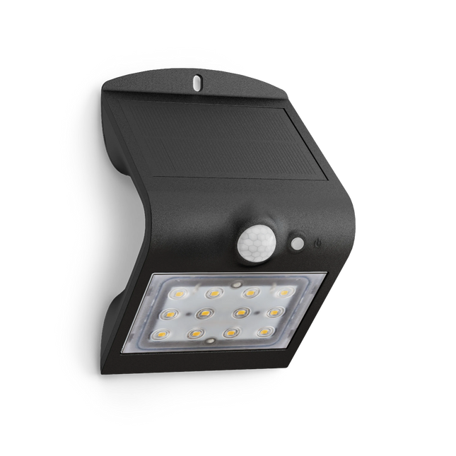 Calex Performance Solar Wall Light - Motion Sensor - 3000K - Black