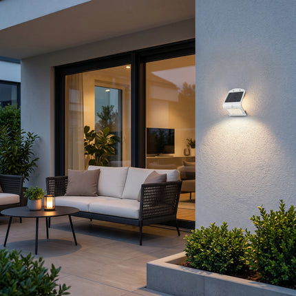 Calex Performance Solar Wall Light - Motion Sensor - 3000K - White