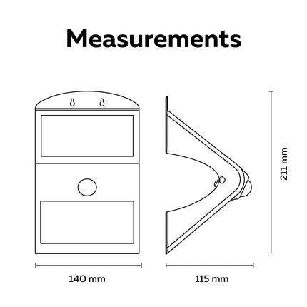 Calex Performance Solar Wall Light - Motion Sensor - 3000K - White