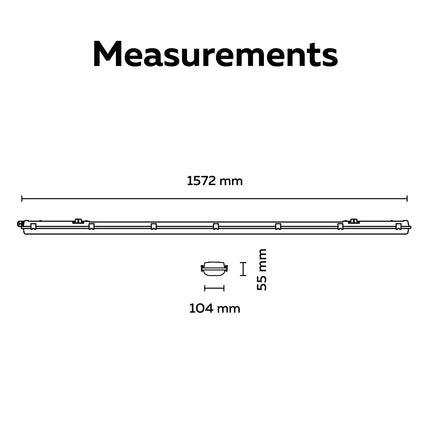 Calex Performance Waterproof Double Fixture - 150cm