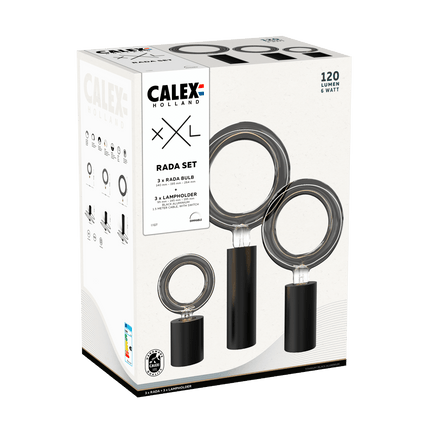 Calex Rada combi set LED Lamp Titanium - E27 - 4/5/6W - Dimmable