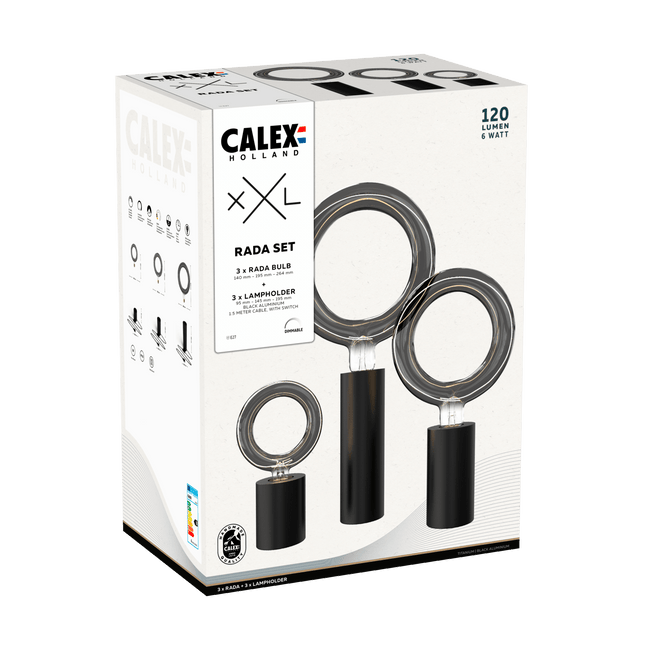 Calex Rada combi set LED Lamp Titanium - E27 - 4/5/6W - Dimmable