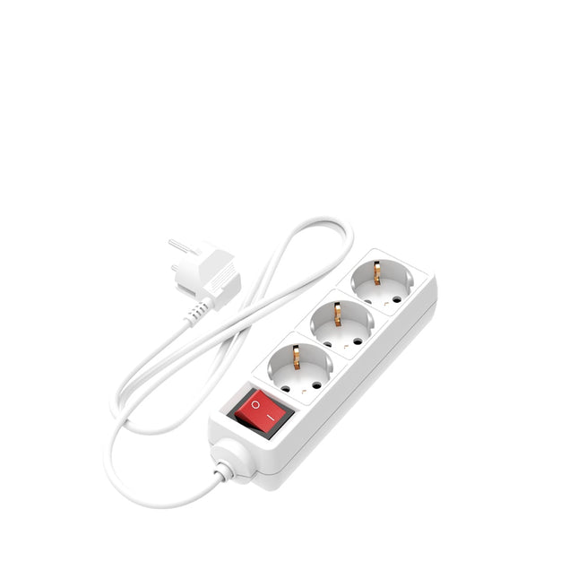 Calex Receptacle - 3-way - Switch - White - 1.4m cable