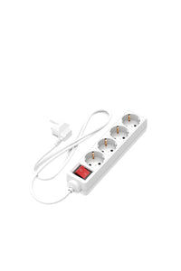 Calex Steckdose - 4-fach - Schalter - Weiß - 1,4m Kabel