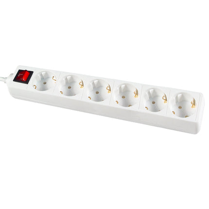 Calex Receptacle - 6-way - Switch - 3m cable