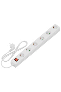 Calex Steckdose - 6-fach - Schalter - Weiß - 3m Kabel