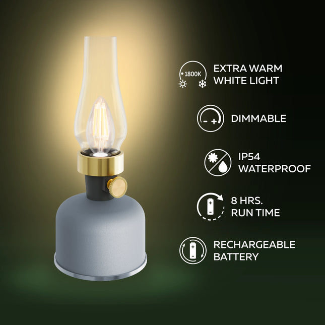 Calex Riva Rechargeable Table Lamp – Earth Grey