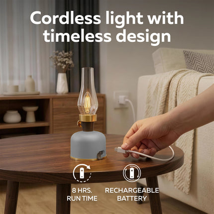 Calex Riva Rechargeable Table Lamp – Earth Grey