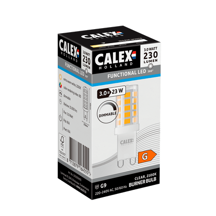 Calex SMD Burner LED Lamp - G9 - Clear - 3W - Dimmable