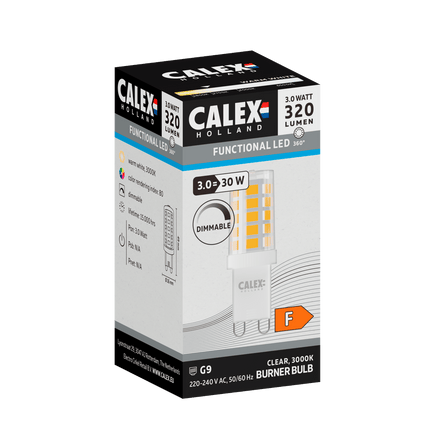 Calex SMD Burner LED Lamp - G9 - Clear - 3W - Dimmable