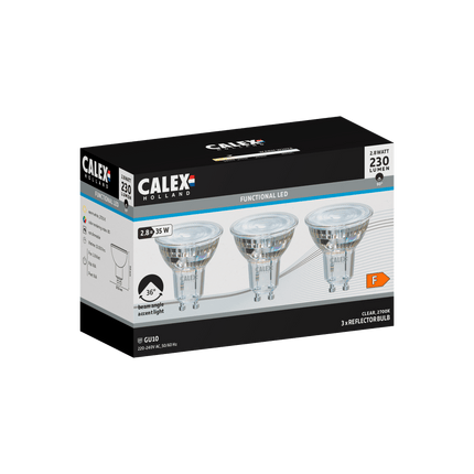 Calex SMD Reflector LED Lamp - 3-Pack - GU10 - Chrome