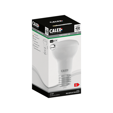 Calex SMD Reflector LED Lamp - E27 - R63 - White