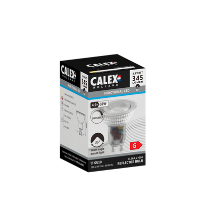 Calex SMD Reflector LED Lamp - GU10 - Chrome - 4.9W - Dimmable