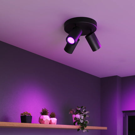 Calex Smart Ceiling Light - 3 Light Spot - Black