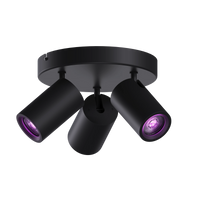 Calex Smart Ceiling Light - 3 Light Spot - Black