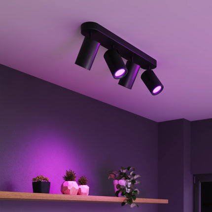 Calex Smart Ceiling Light - 4 Light Spot - Black
